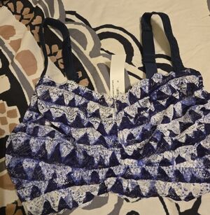 NWT Blue and White Patterned Bralette